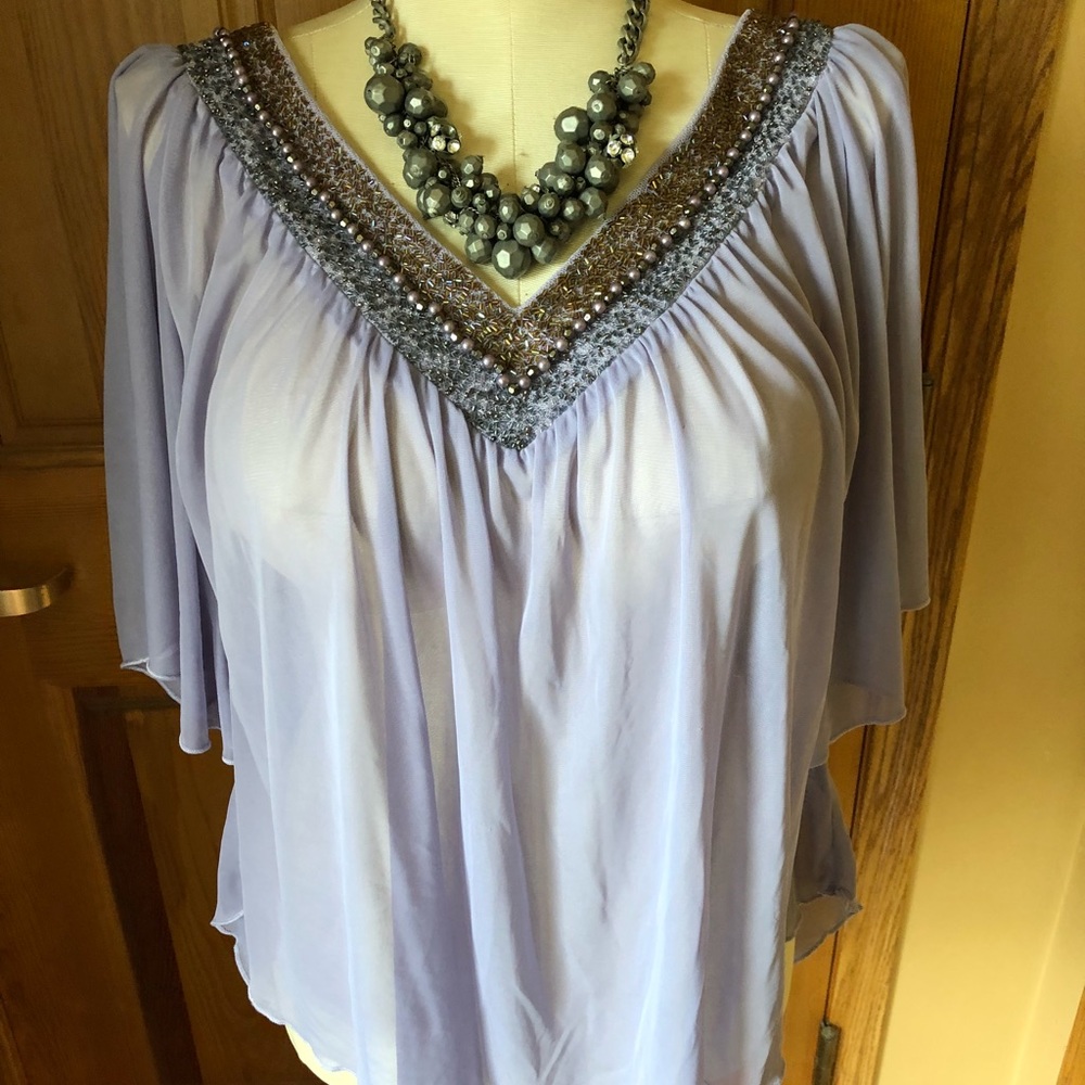 Sheer Embellished Top